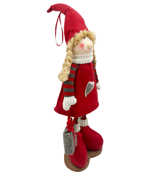 Fetiță decorativa de Craciun cu rochie și căciuliță roșie [2]