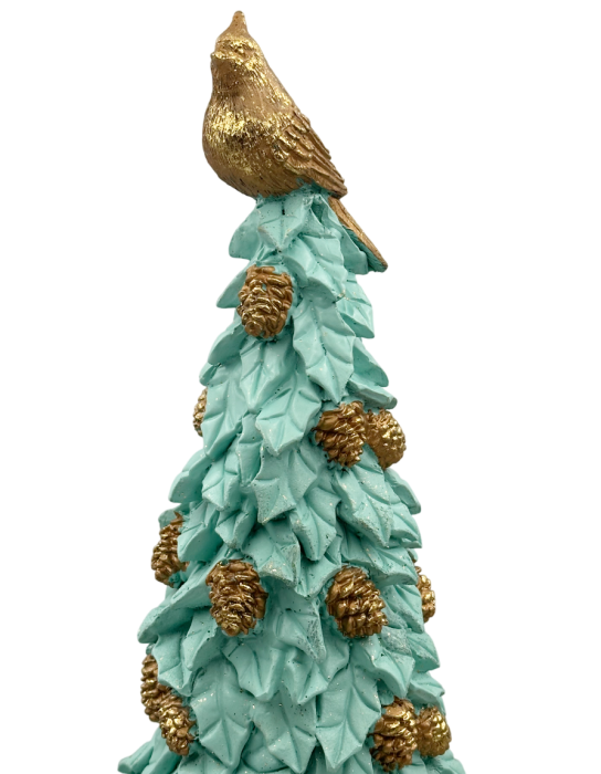 Figurină Brad de Crăciun turcoaz cu Conuri aurii IMPERIALE [2]