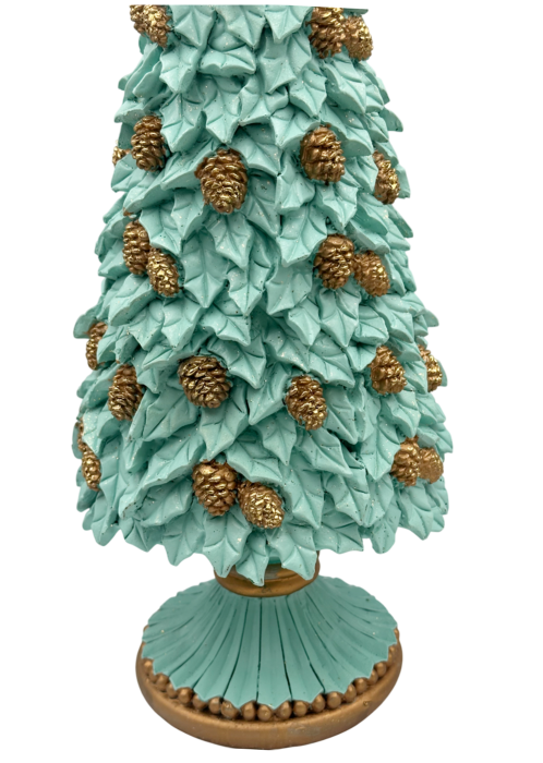 Figurină Brad de Crăciun turcoaz cu Conuri aurii IMPERIALE [3]