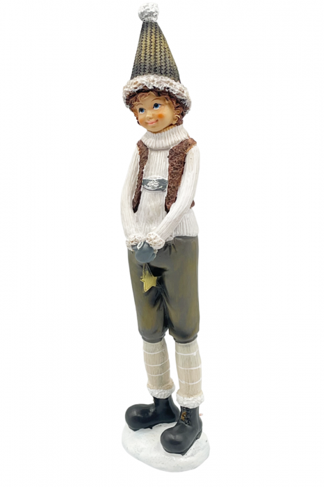 Figurina Craciun Baiat cu pantaloni maro NICOLAS, 26cm [1]