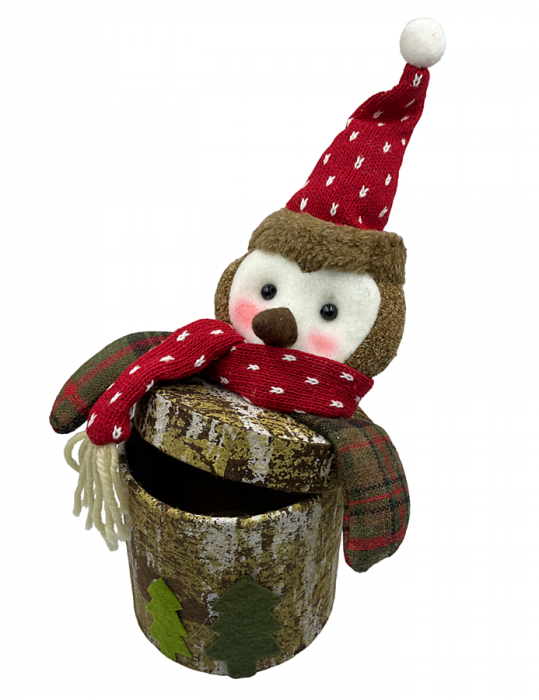 Cutie cadou Craciun cu Bufnita WINKY, 10x30cm [3]