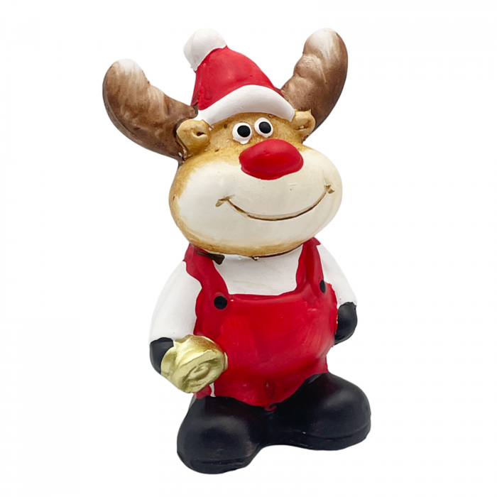 Figurina Craciun Ren cu salopeta CLARICE, 11cm [2]