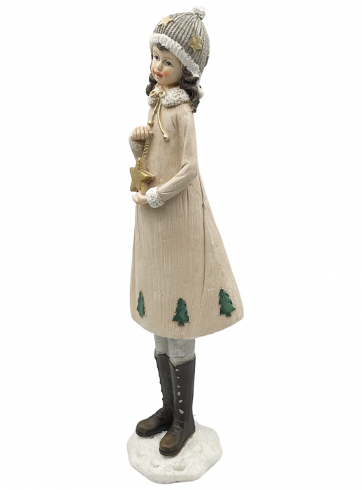 Figurina Craciun Fetita cu rochita GLORIA, Rosu, 41cm [1]