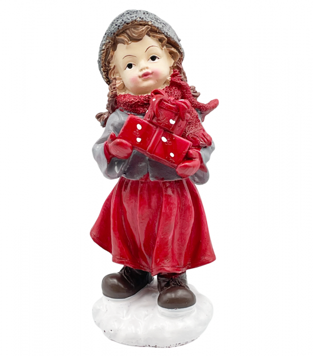 Figurina Craciun Fetita cu rochita rosie CHIARA, 20cm [1]