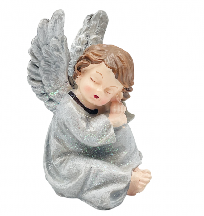 Inger decorativ ELISE, Gri albastrui, 10cm [2]