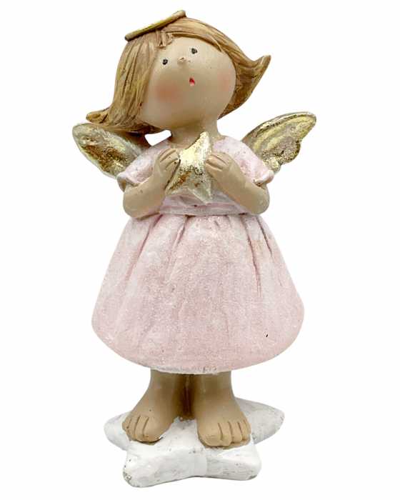 Inger decorativ ANNE, Roz/ Auriu, 16cm [1]