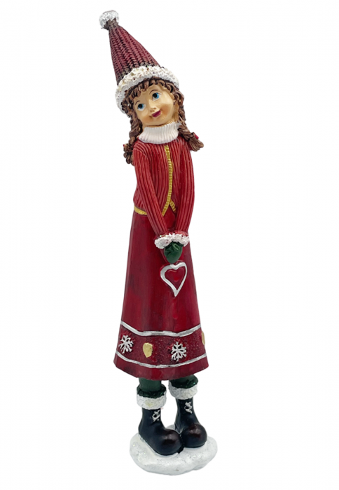 Figurina Craciun Fetita cu rochita rosie MARY, 29cm [1]