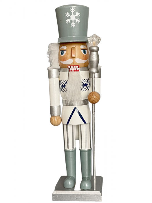 Figurina Craciun - Spargatorul de Nuci BING, Alb Gri, 36cm [1]