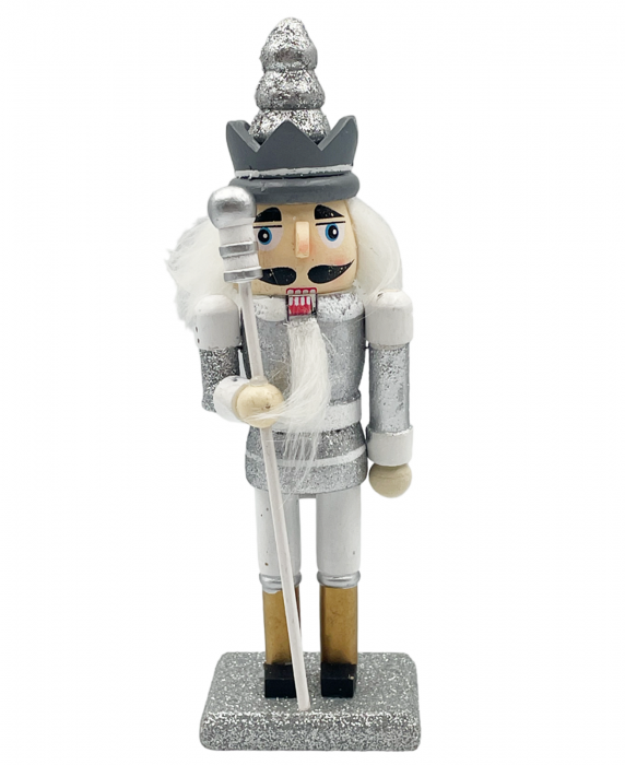 Figurina Craciun - Spargatorul de Nuci CALLUM, Argintiu, 15.5cm [1]