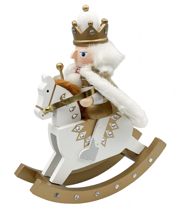 Figurina Craciun - Spargatorul de Nuci ROCKING ETHAN, Auriu, 24x28cm [1]
