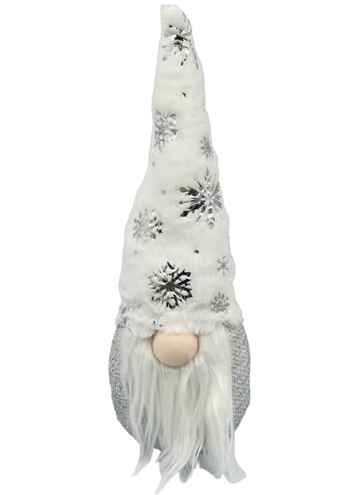 Figurina Craciun Spiridus GRUMPY, Alb, 30cm [1]