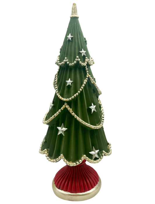 Figurină decorativă Brad de Crăciun verde cu stele argintii IMPERIALE [1]