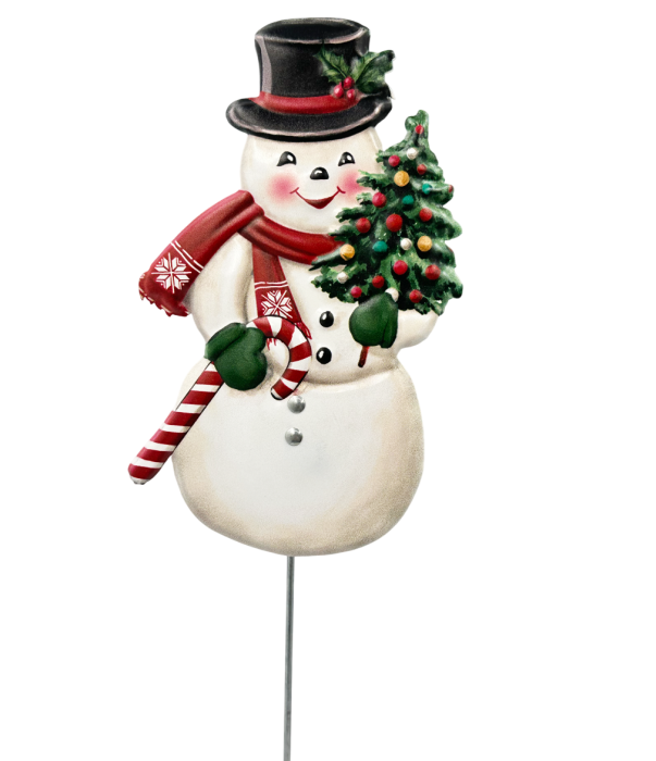 Figurină decorativă Om De Zapada pe bat SNOWY, 10x18cm [2]