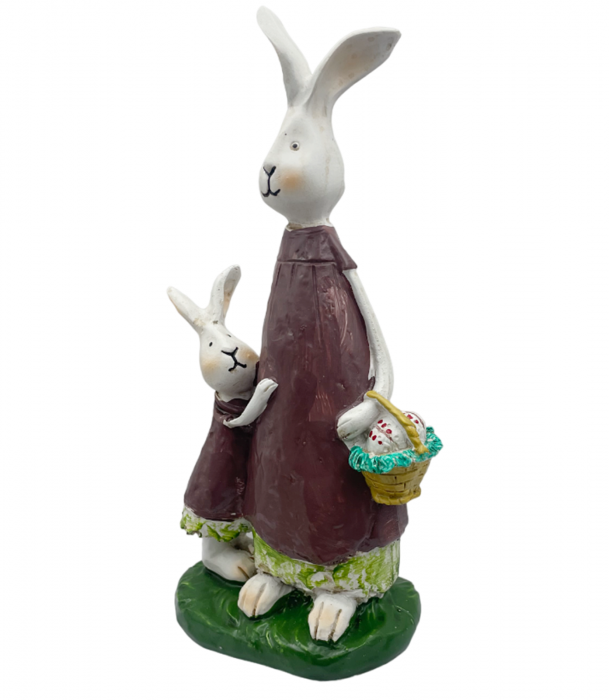 Figurina Iepure cu pui HOPE, 8x19cm [2]