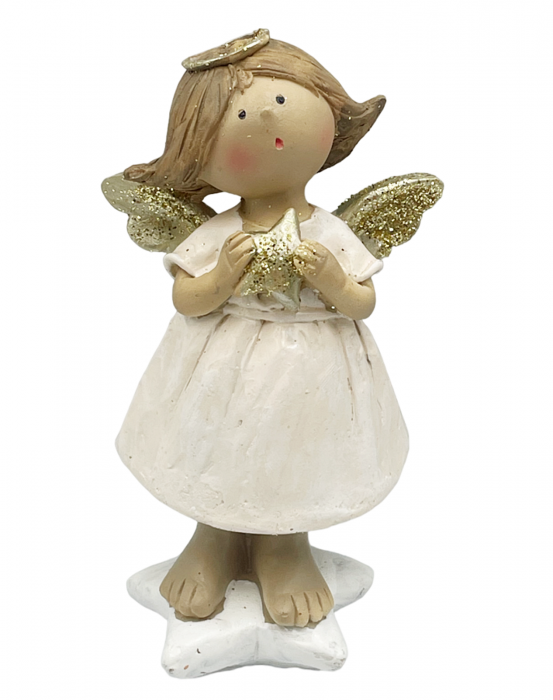 Inger decorativ ANNE, Crem/ Auriu, 16cm [1]