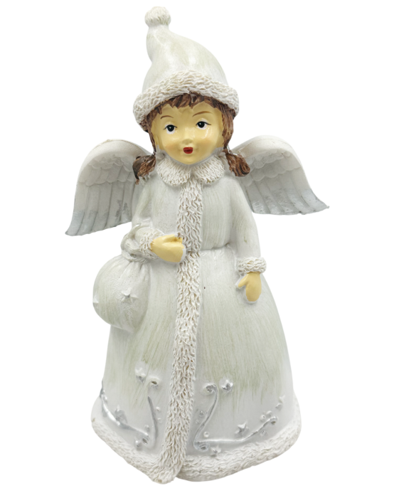 Figurină îngeraș alb cu mantie decorată SERENA [1]