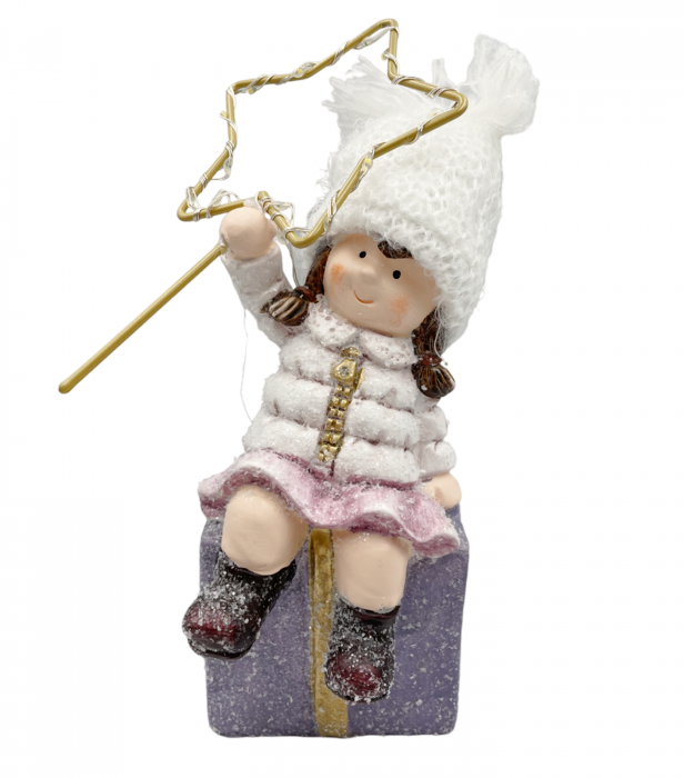 Figurina Craciun cu led-uri CHRISSY, Mov Alb, 23cm [3]