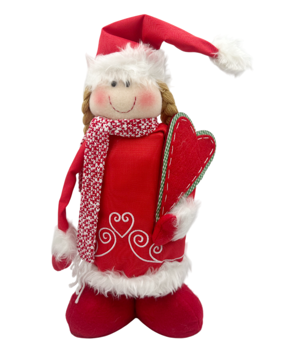 Fetita decorativa cu picioare extensibile si hainute rosii NOELLE [3]
