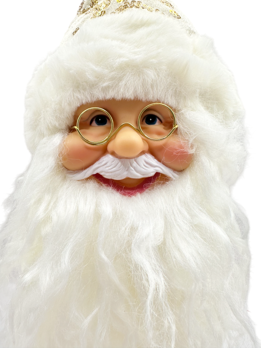 Figurina Mos Craciun - Decor pentru sticla JOY, Alb/ Auriu, 32cm [4]