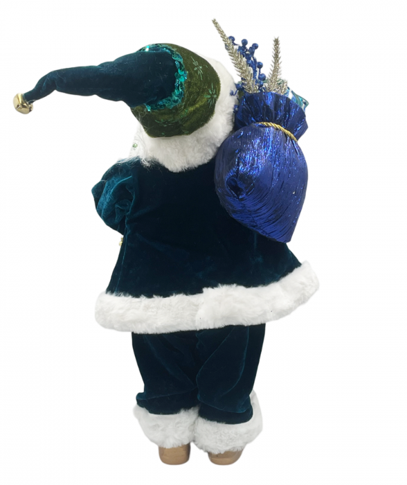 Figurina Mos Craciun NOEL, Verde paun, 45cm [2]