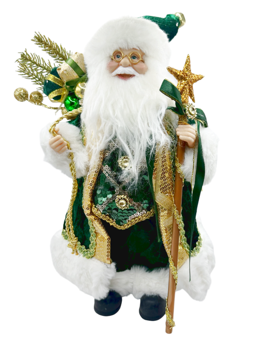 Figurina Mos Craciun NOEL, Verde, 45cm [1]