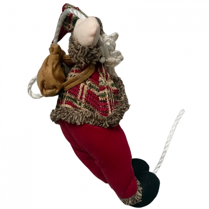 Figurina Mos Craciun pe sfoara FUNNY, Rosu, 40cm [3]