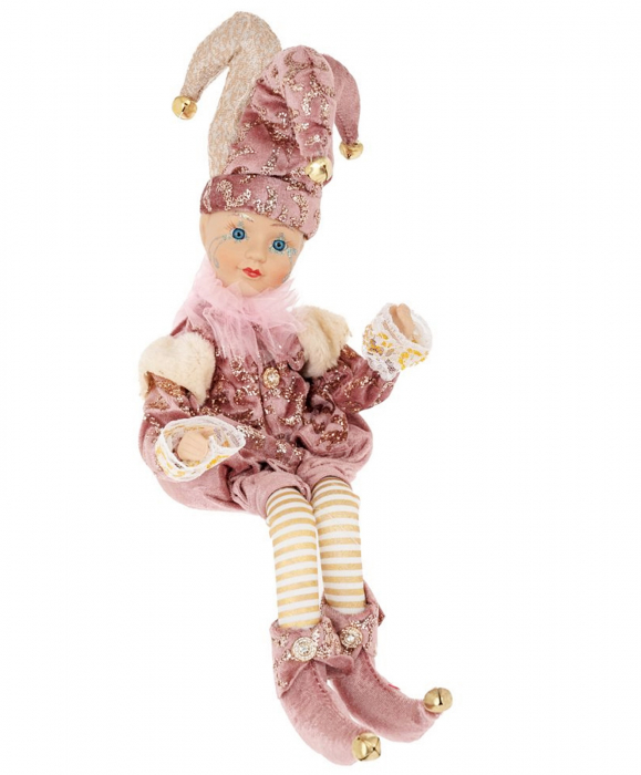 Figurina muzicala animata - Arlechin JOLLO, Roz, 45cm [2]