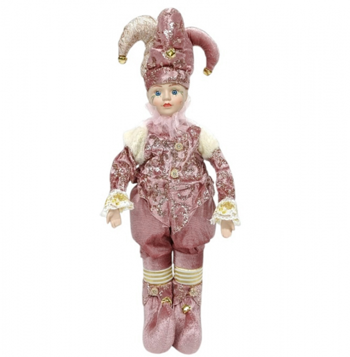 Figurina muzicala animata - Arlechin POPSY, Roz cenusiu, 47cm [1]