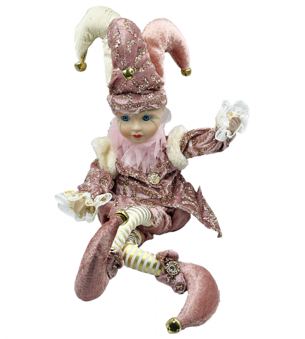 Figurina muzicala animata - Arlechin JOLLO, Roz, 45cm [4]