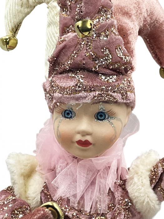 Figurina muzicala animata - Arlechin JOLLO, Roz, 45cm [3]