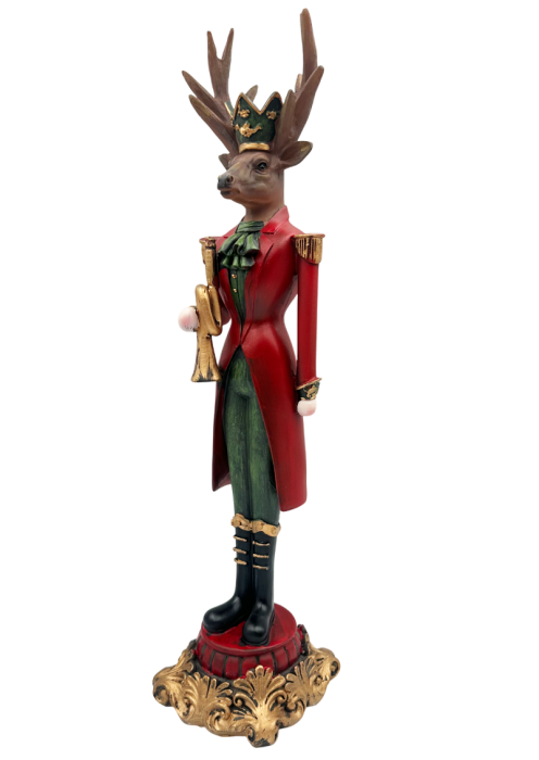 Figurină Ren de Crăciun rosu-verde cu trompeta IMPERIALE [2]