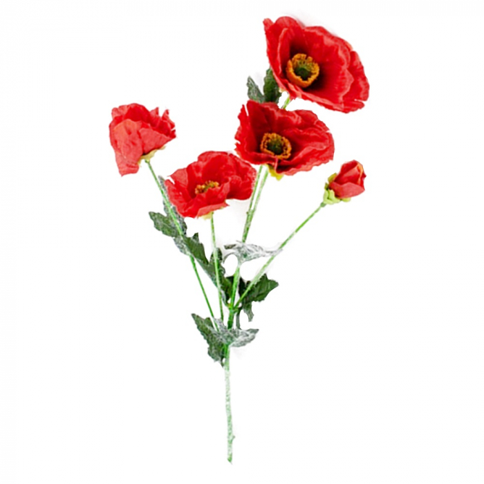 Fir maci artificiali Poppy, Rosu, 60cm [1]