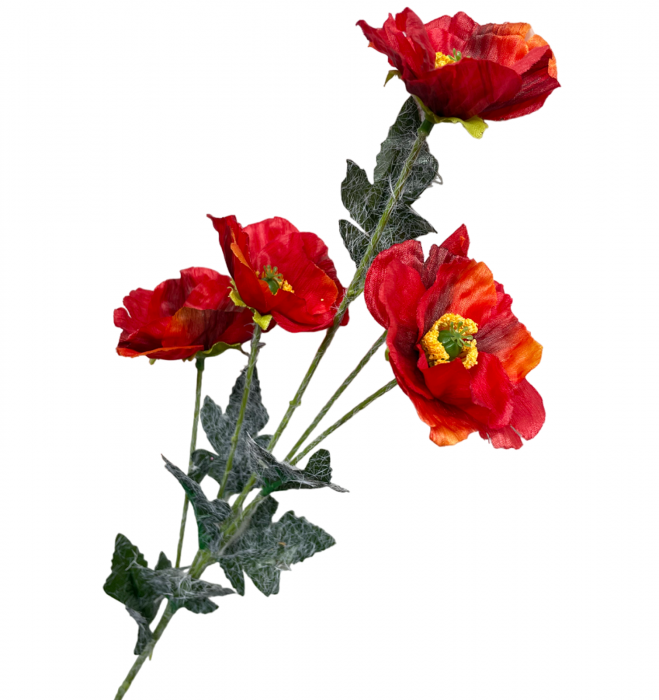 Fir cu maci rosii artificiali POPPY, 60cm [3]