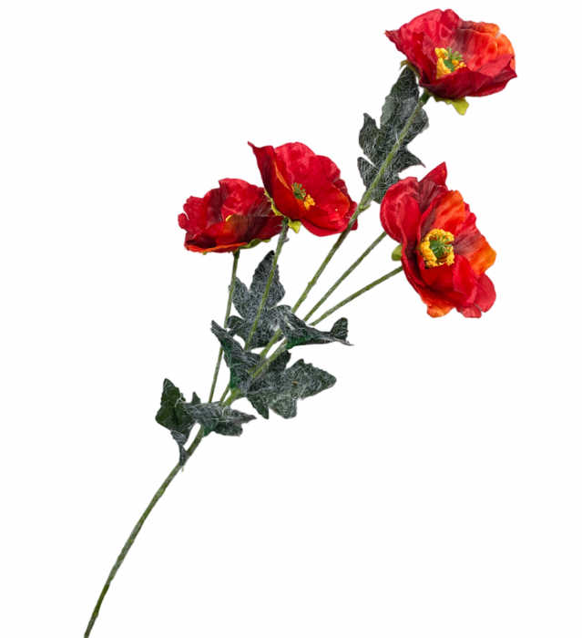 Fir cu maci rosii artificiali POPPY, 60cm [2]