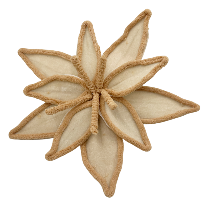 Floare decorativa catifelata bej - Craciunita Country [1]