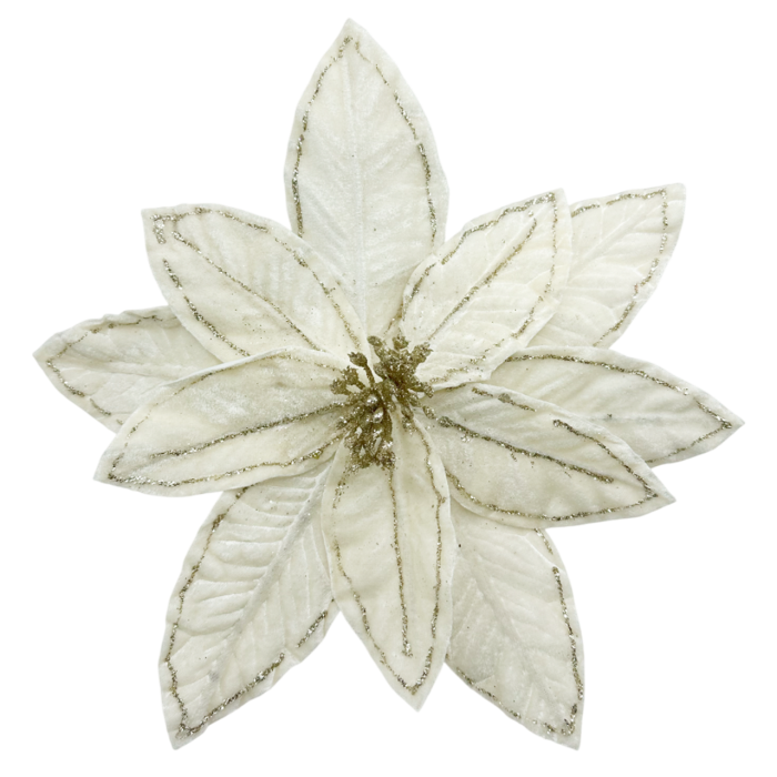 Floare decorativă crem cu margini aurii [1]