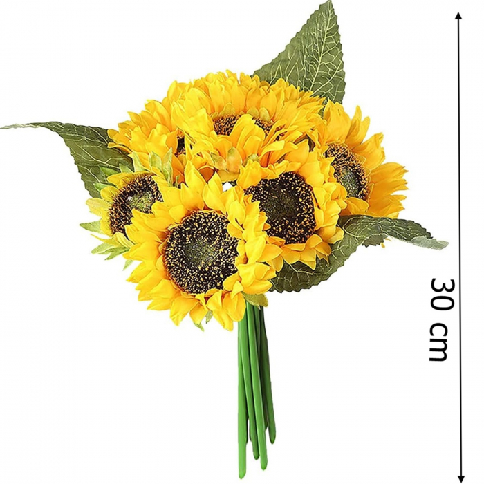 Floarea Soarelui artificiala CYRUS, Galben, 30cm [5]