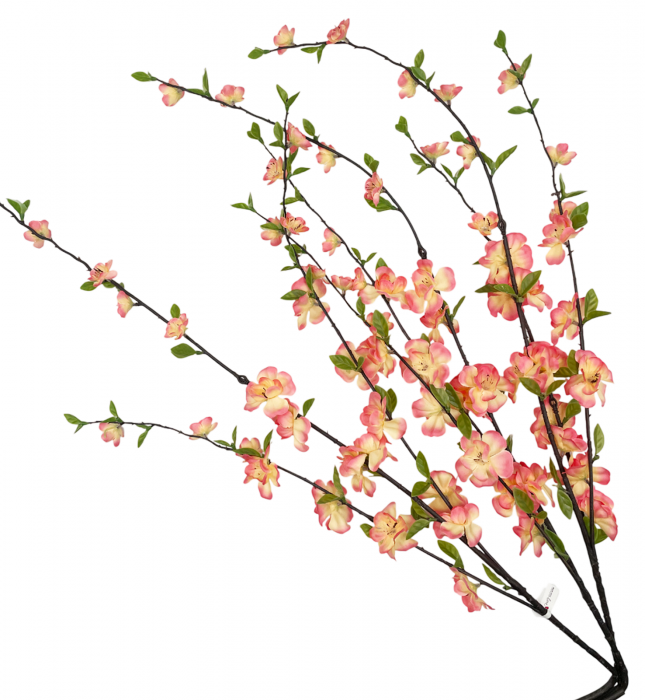Crenguta cu flori artificiale BLOSSOM, Roz piersica, 100cm [1]