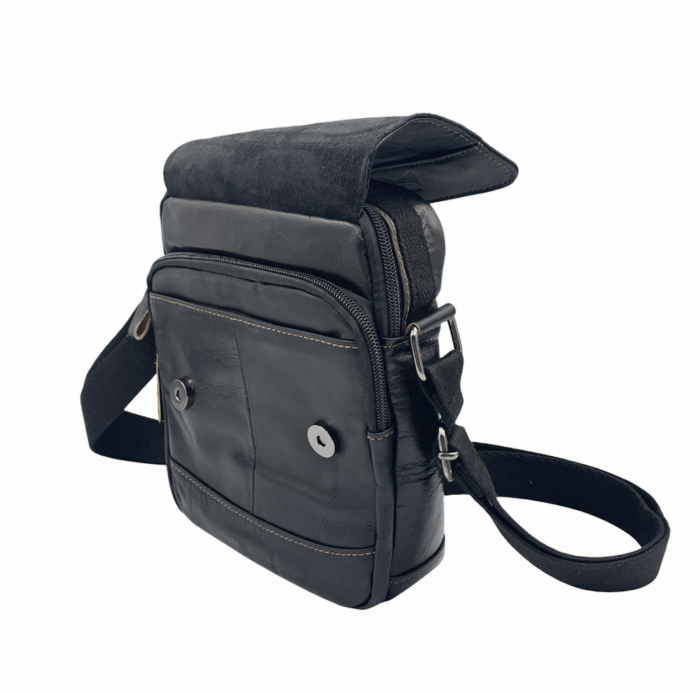 Borseta barbati PIERRE cu maner, Negru, Piele naturala, 18x7x22cm [2]