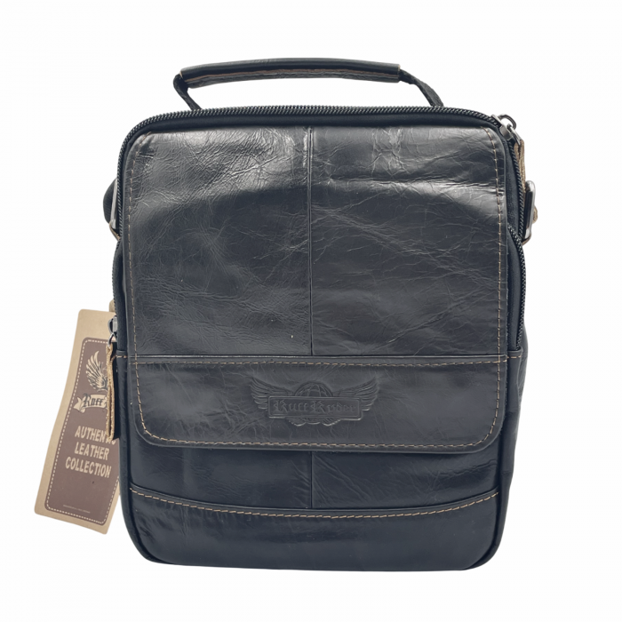 Borseta barbati PIERRE cu maner, Negru, Piele naturala, 18x7x22cm [4]