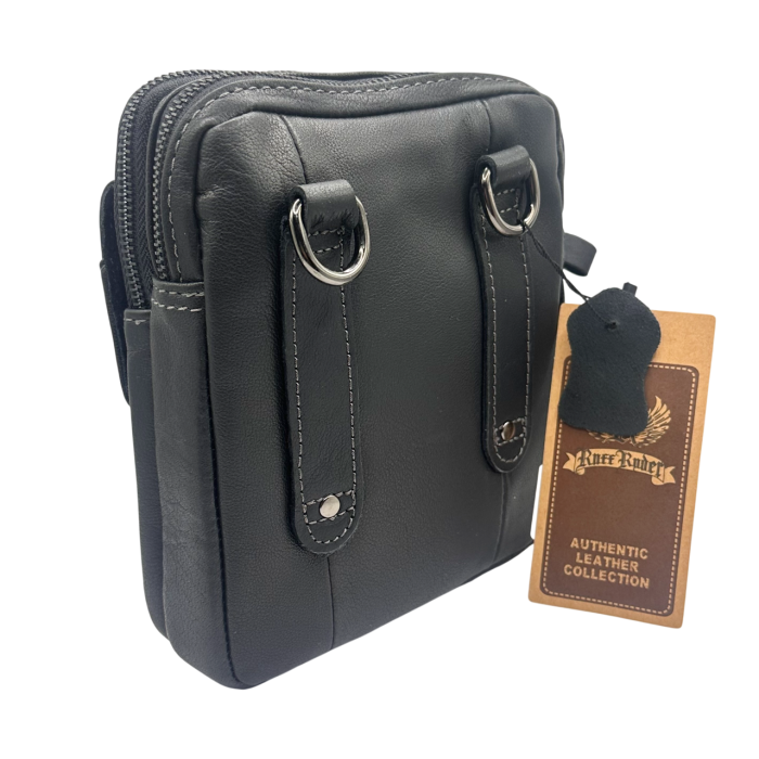 Geanta barbati MESSENGER - Borseta Neagra din Piele naturala [3]