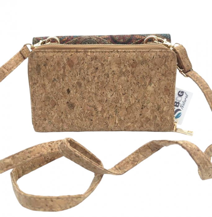 Geanta crossbody din pluta EVORA, Cu portofel detasabil [6]