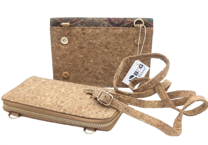 Geanta crossbody din pluta EVORA, Cu portofel detasabil [5]