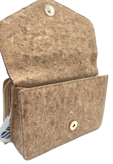 Geanta crossbody din pluta EVORA, Cu portofel detasabil [7]