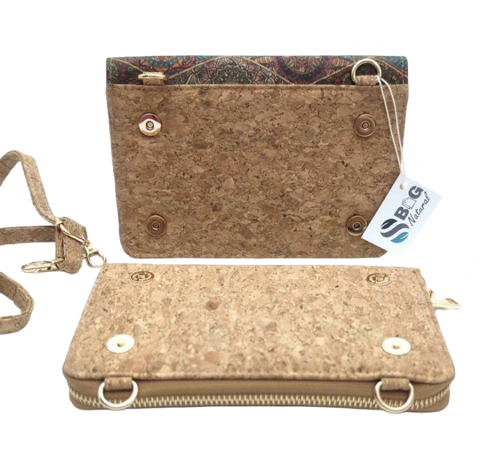 Geanta crossbody din pluta EVORA, Cu portofel detasabil [8]