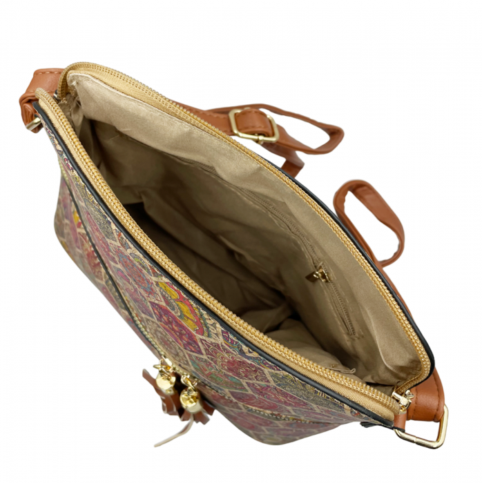 Geanta crossbody din pluta CAROLINA, Cu ciucuri [5]