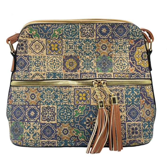 Geanta crossbody din pluta HAILEY, Cu ciucuri [4]