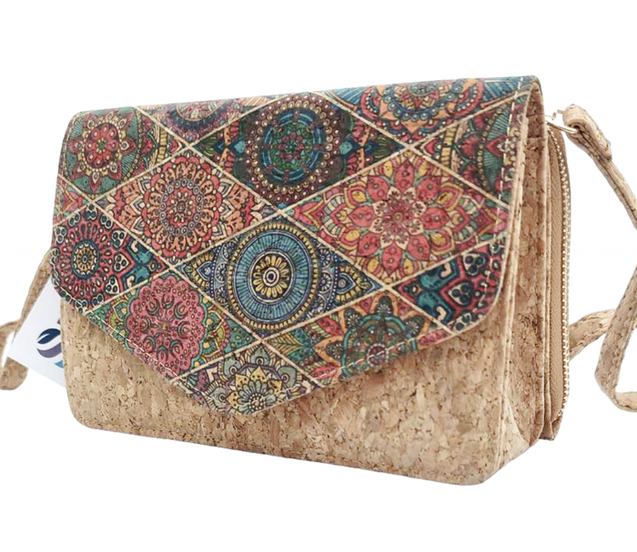 Geanta crossbody din pluta EVORA, Cu portofel detasabil [3]