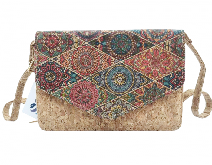 Geanta crossbody din pluta EVORA, Cu portofel detasabil [2]