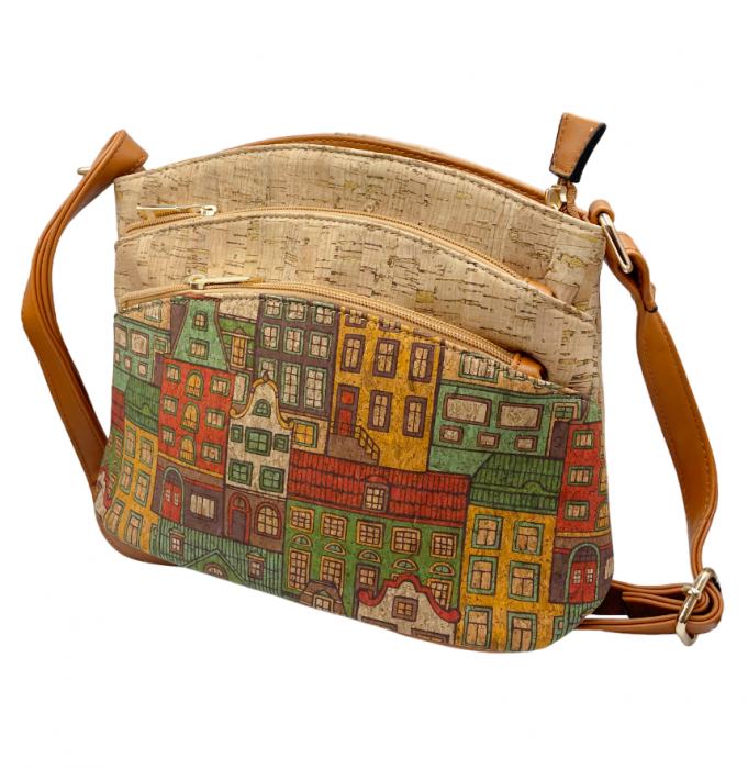 Geanta crossbody din pluta GRETHE, Cu 2 buzunare [2]